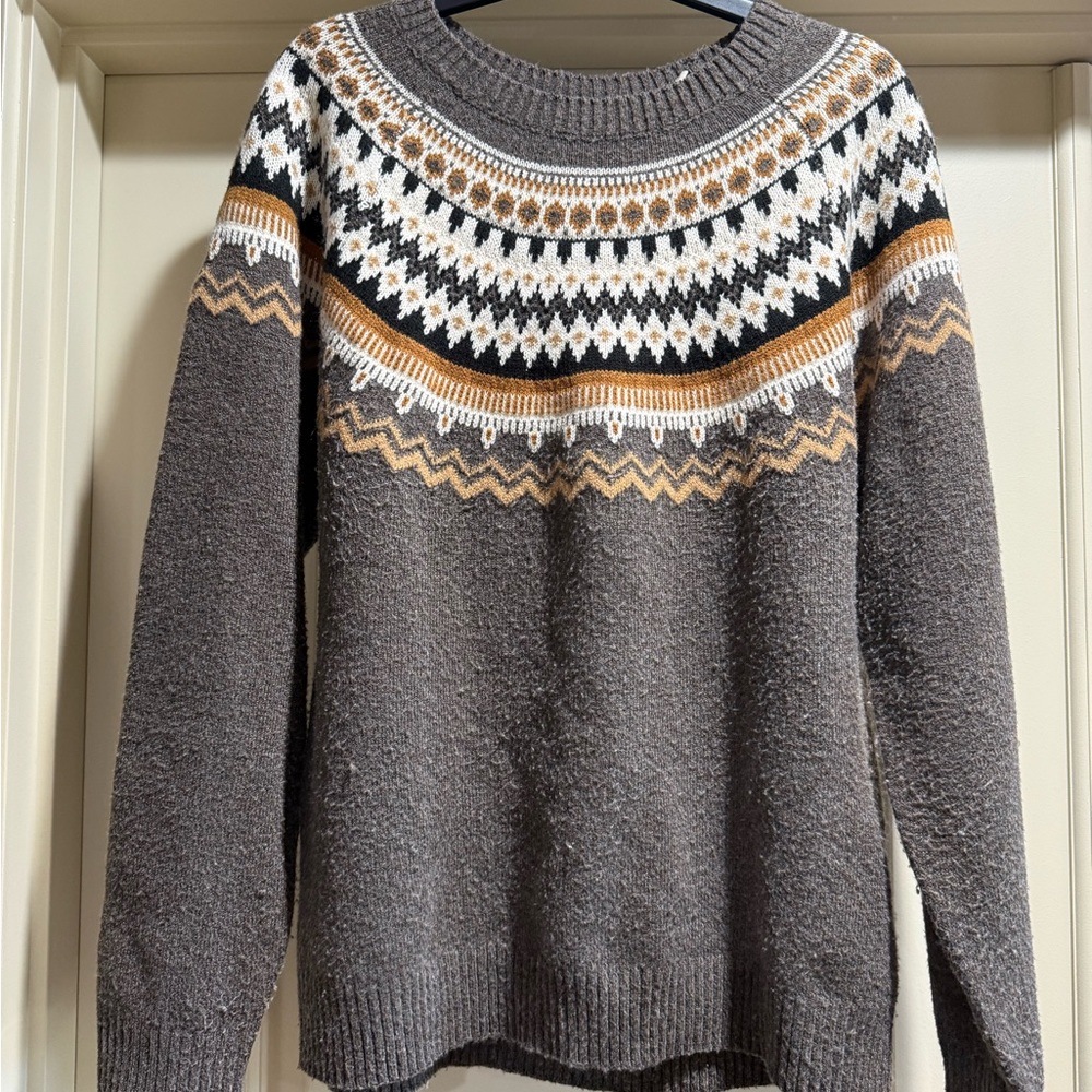 Weatherproof Men's Taupe Crewneck Sweater